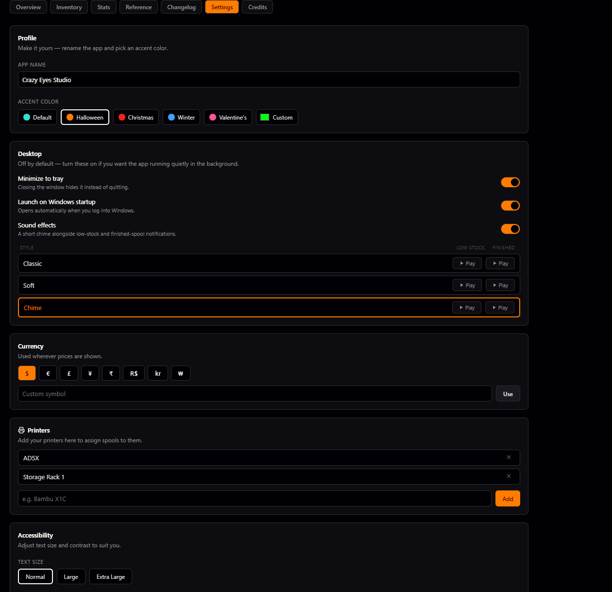 Filament Tracker App